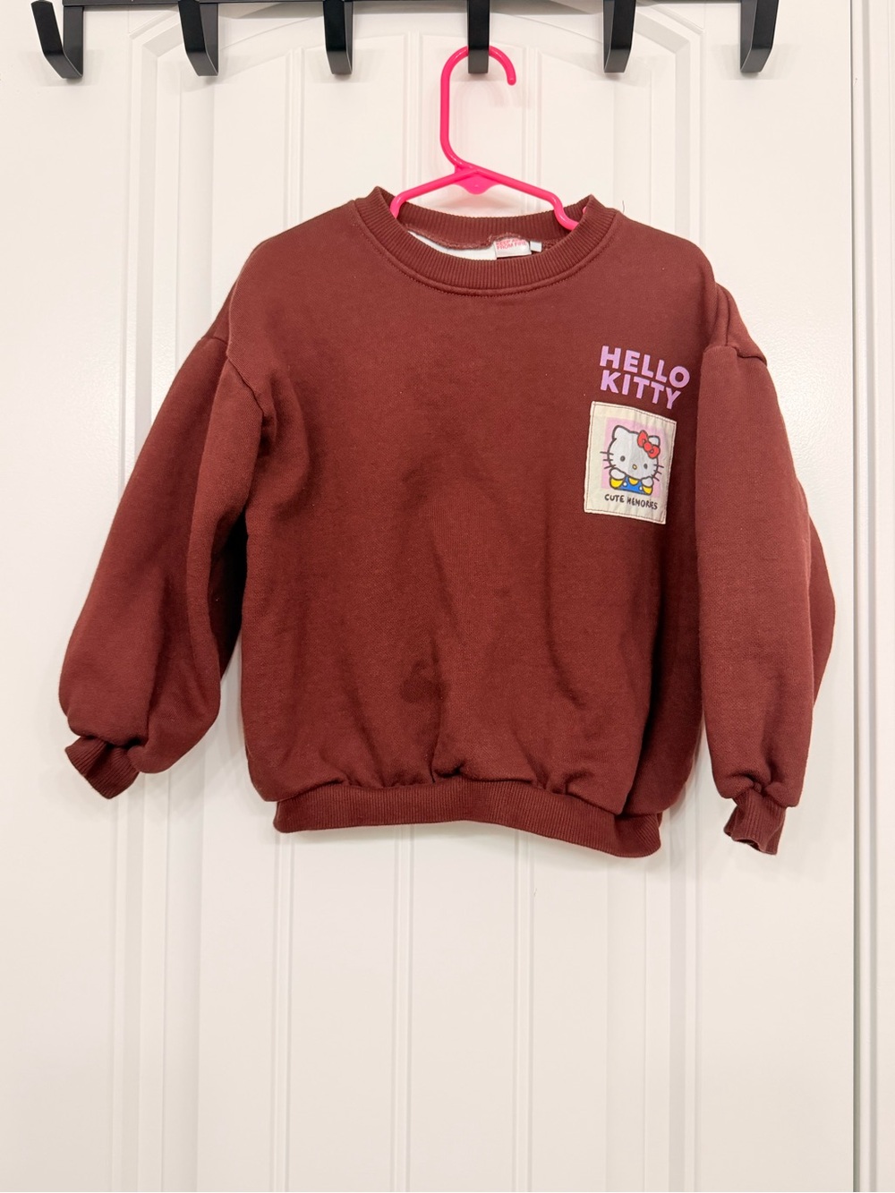 Zara Maroon Hello Kitty Sweatshirt with Pink Logo